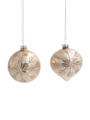 Weihnachskugeln Sowflakes Ø 8 cm, 2 Stück