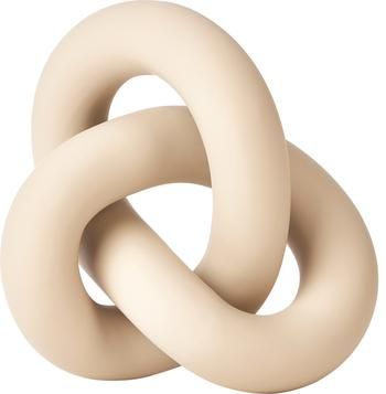 Deko-Objekt Knot aus Keramik in Beige