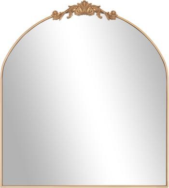 Miroir baroque avec cadre métallique doré Saida