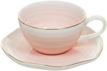 Tasse faite main avec sous-tasse Bella, 4 élém.