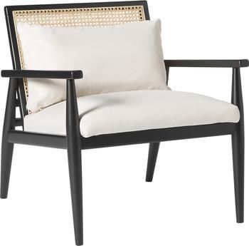 Fauteuil lounge en bois de bouleau massif noir Manuell