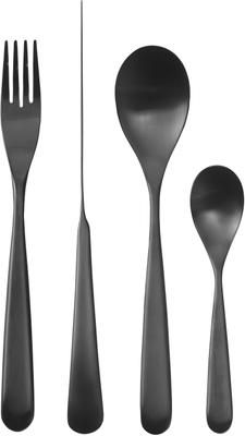 Set 16 posate in acciaio inox nero opaco spazzolato Jenna, 4 persone