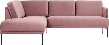 Sofa narożna z aksamitu z metalowymi nogami Fluente