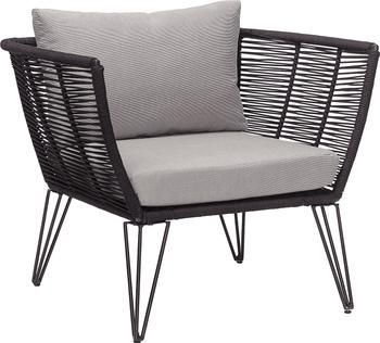 Fauteuil lounge de jardin plastique tressé Mundo