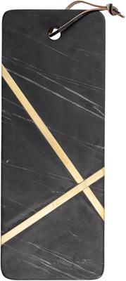 Planche à pain en marbre noir Elsi, 16 x 41 cm