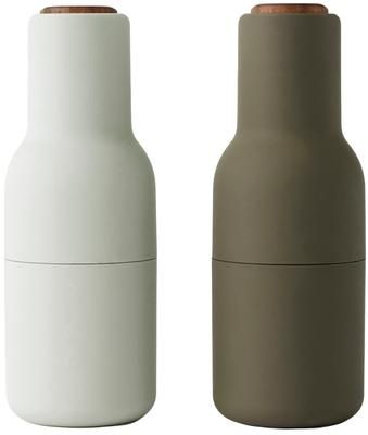 Designer Salz- & Pfeffermühle Bottle Grinder mit Walnussholzdeckel