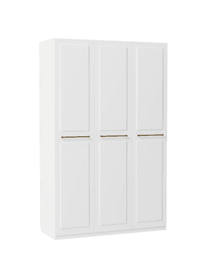 Modularer Drehtürenschrank Charlotte in Weiß, 150 cm Breite, mehrere Varianten