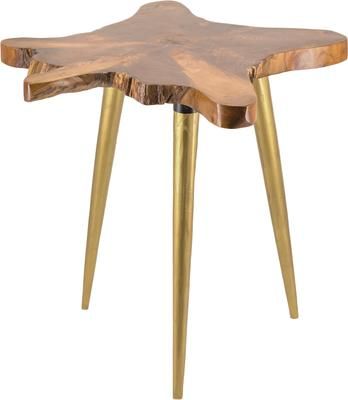 Mesa de centro artesanal de teca Raiz