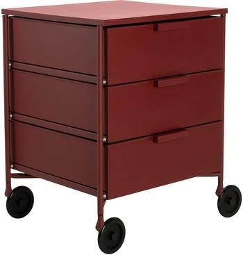 Table d'appoint rouge sur roulettes Mobil