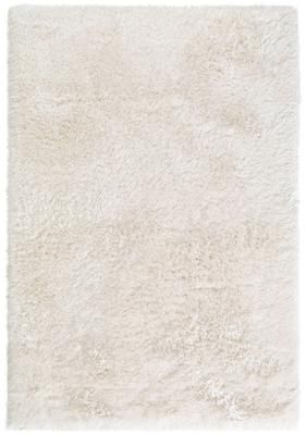 Glänzender Hochflor-Teppich Lea in Weiß