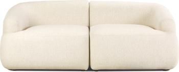 Divano componibile 2 posti in tessuto beige Sofia
