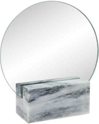 Specchio cosmetico rotondo con base in marmo Humana