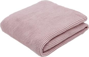 Coperta a maglia in cotone biologico rosa cipria Adalyn