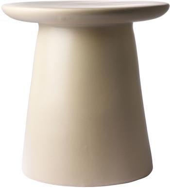 Bijzettafel Dunstan van keramiek in beige