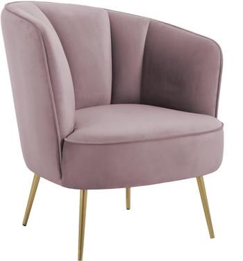 Fauteuil cocktail en velours rose Louise