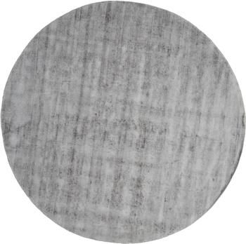 Rond viscose vloerkleed Jane in grijs, handgeweven