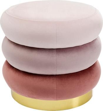 Puf tapicerowany z aksamitu Sandwich