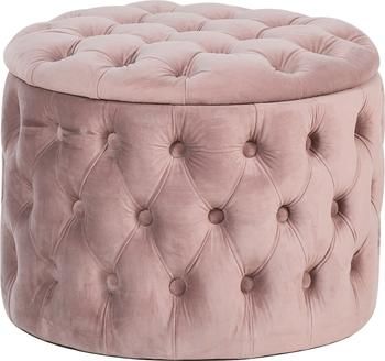 Pouf coffre en velours rose Chiara