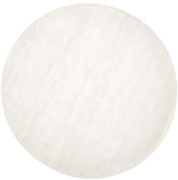 Rond viscose vloerkleed Jane in ivoorkleurig, handgeweven
