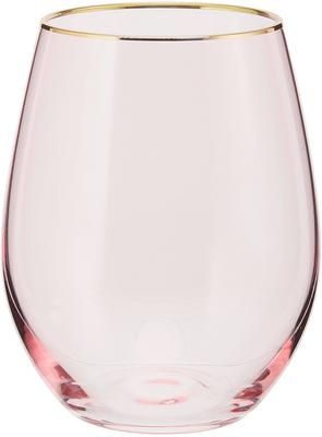 Verre à eau avec bordure dorée Chloe, 4 pièces