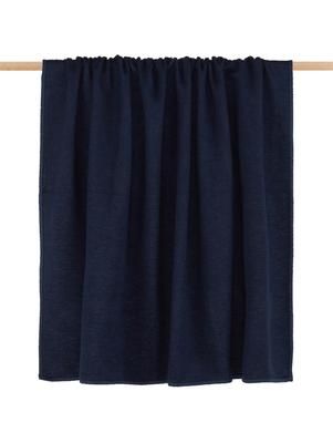 Plaid bleu marine coton doux Sylt