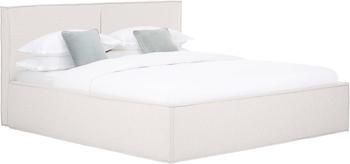 Letto imbottito in tessuto greige Dream