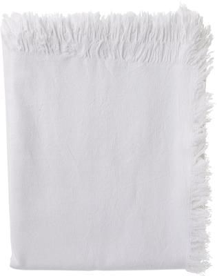 Tovaglia in cotone bianco con frange Nalia