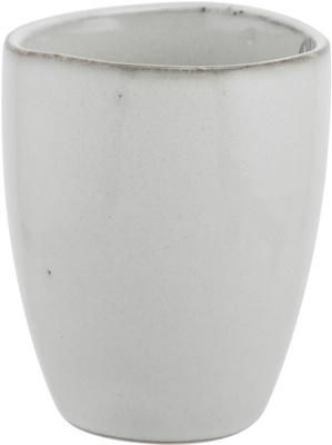 Handgemachte Becher Nordic Sand aus Steingut, 6 Stück