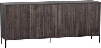 Credenza a 4 ante con frontale in legno di frassino scanalato Avourio