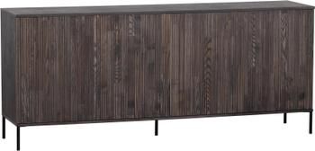 Credenza a 4 ante con frontale in legno di frassino scanalato Avourio
