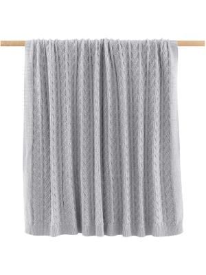 Plaid chaud en tricot gris clair Caleb