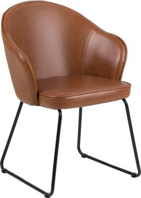 Silla con reposabrazos de cuero sintético Mitzie