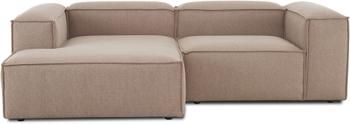 Canapé d'angle modulaire tissu brun Lennon