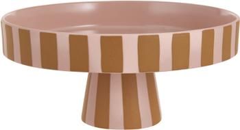 Keramik Servierplatte Toppu im Streifendesign, Ø 20 cm