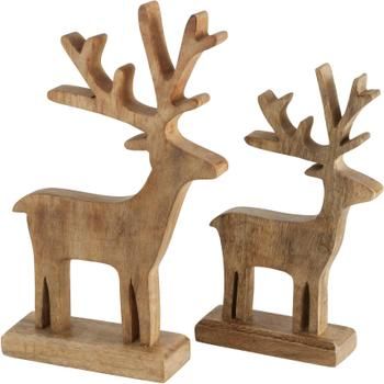 Decoratieve herten Paimia van hout, 2 stuks