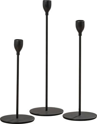 Ensemble de bougeoirs noirs Malte, 3 élém.