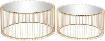 Metall-Couchtisch 2er-Set Wire mit Glasplatte