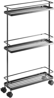 Carrello portaoggetti nero con ruote Tower