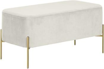 Banquette en velours gris clair Harper