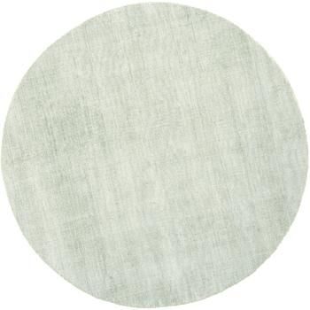 Rond handgeweven viscose vloerkleed Jane in lindegroen