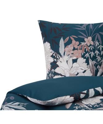 Baumwollsatin-Bettwäsche Akina aus Bio-Baumwolle mit Blumen-Print