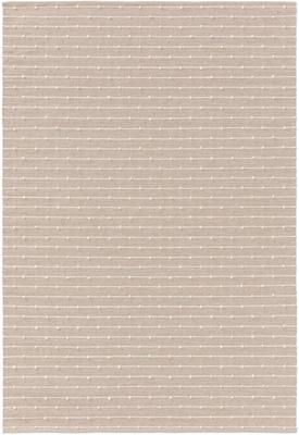 Handgewebter Baumwollteppich Lupo in Beige/Creme