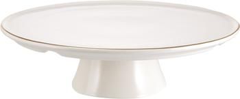 Handgemachte Tortenplatte Allure mit goldfarbenem Rand