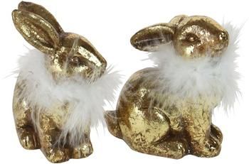 Deco konijnenset Tini in goud  glanzend, 2-delig.