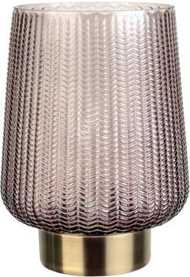 Kleine Mobile LED-Tischlampe Fancy Glamour in Taupe mit Timerfunktion