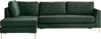Sofa narożna z aksamitu z metalowymi nogami z funkcją spania Luna