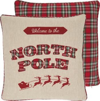 Funda de cojín doble cara bordada North Pole