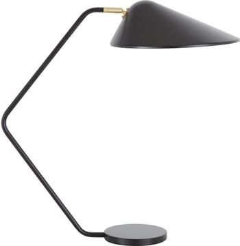 Lampada da tavolo nera con decoro dorato Neron