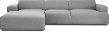 Canapé d'angle 4 places gris Melva