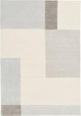 Handgetufteter Wollteppich Keith mit geometrischem Muster